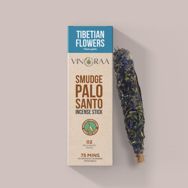 Tibetan Flowers coated Palo Santo